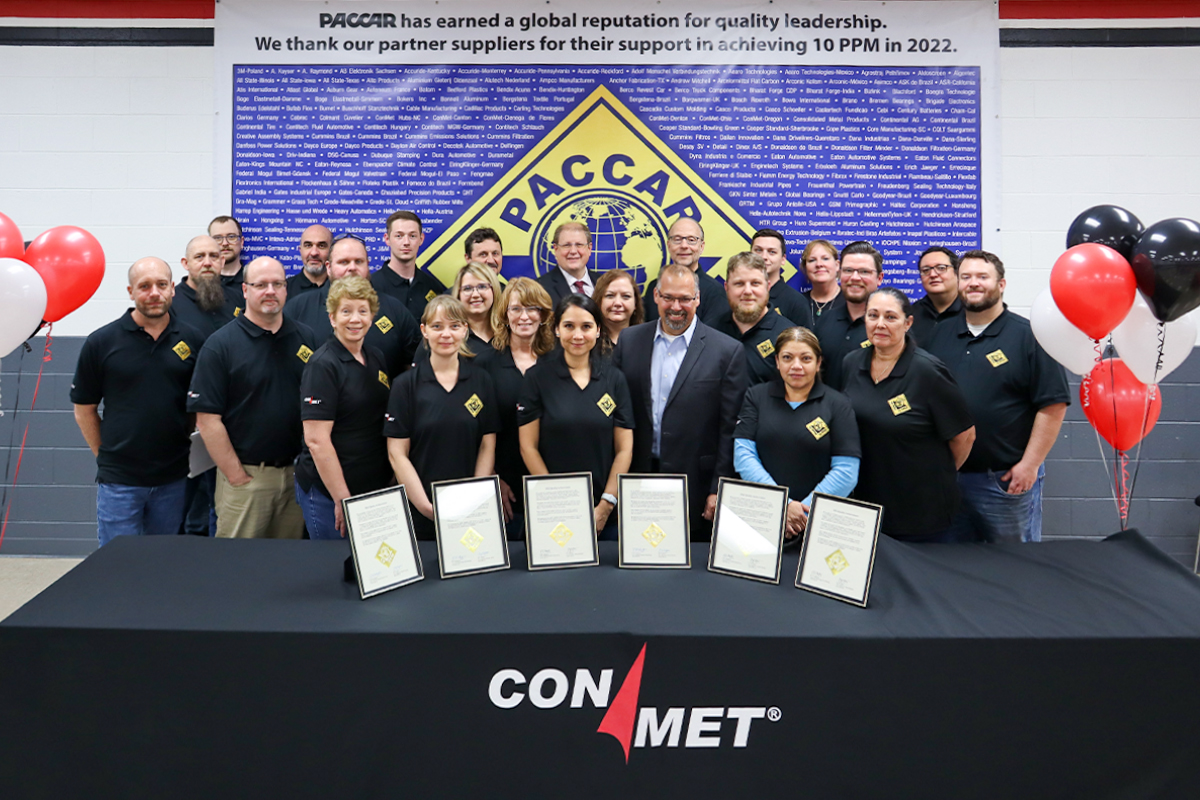ConMet gana el premio 10 PPM Award de PACCAR en seis establecimientos de fabricación