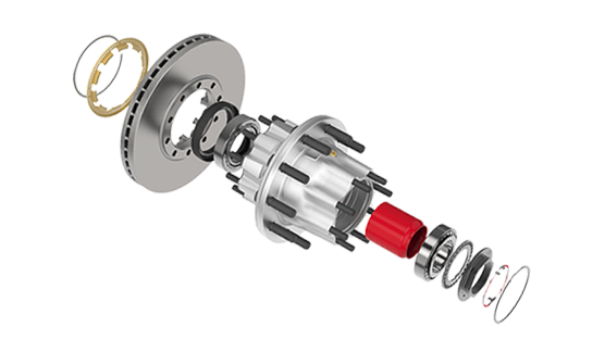 Exploded view of all parts of a PreSet Plus Wheel Hub Assembly