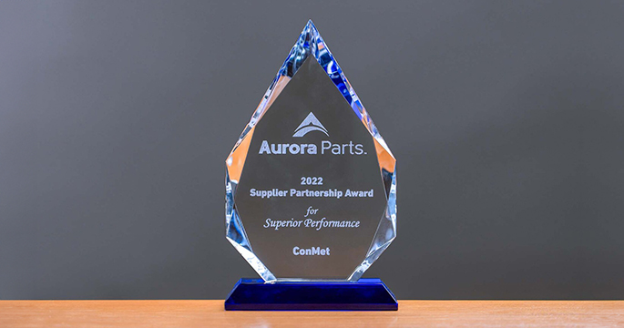Aurora Parts 2022 Supplier Partnership Award for Superior Performance